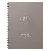 Monogram Brown Elegant Beruflich 80 p Notebook Notizblock (Vorderseite)
