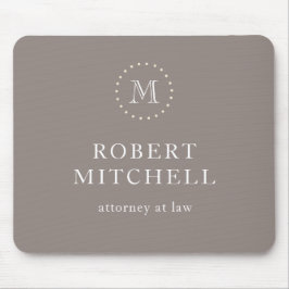 Monogram Brown Elegant Beruflich Mousepad