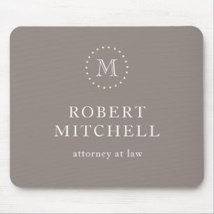 Monogram Brown Elegant Beruflich Mousepad