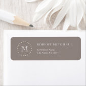 Monogram Brown Elegant Business Address Labels (Insitu)