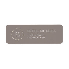 Monogram Brown Elegant Business Address Labels