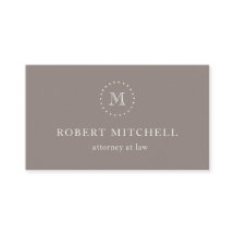 Monogram Brown Elegante Beruflich Business Card