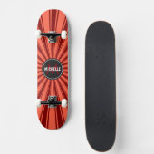 Monogram Brown Funky Sun Rays Muster Skateboard (Vorne)