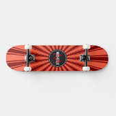 Monogram Brown Funky Sun Rays Muster Skateboard (Horizontal)