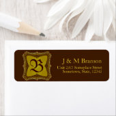 Monogram Brown + Gold Address Label (Insitu)