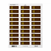 Monogram Brown + Gold Address Label (Vorne)