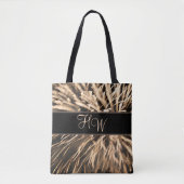 Monogram Brown Gold Feuerwerk Totbeutel Tasche (Vorderseite)