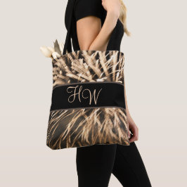 Monogram Brown Gold Feuerwerk Totbeutel Tasche