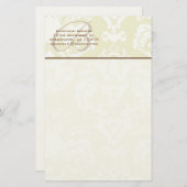 Monogram Brown Green & Creme Stationery Briefpapier (Vorne/Hinten)