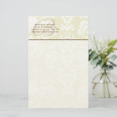 Monogram Brown Green & Creme Stationery Briefpapier (Stehend Vorderseite)