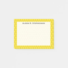 Monogram Brown Honeycomb on Yellow Post-it Klebezettel