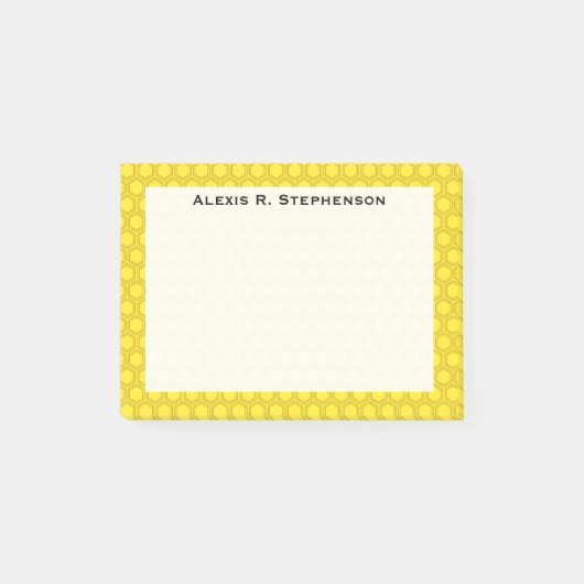 Monogram Brown Honeycomb on Yellow Post-it Klebezettel (Vorderseite)