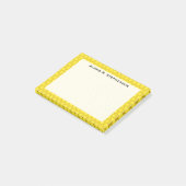 Monogram Brown Honeycomb on Yellow Post-it Klebezettel (angewinkelt)