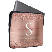 Monogram Brown Imitats-Glitzer Girly Glam Laptopschutzhülle (Vorne Rechts)