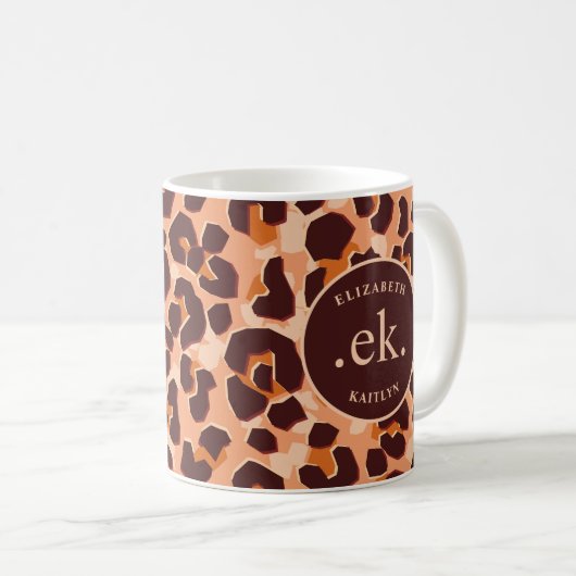 Monogram Brown Leopard Kaffeetasse (VorderseiteRechts)