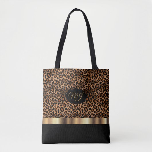 Monogram Brown Leopard Muster Tasche (Vorderseite)
