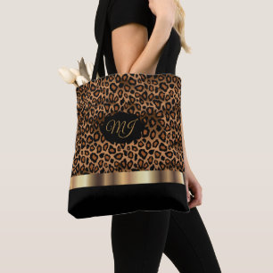 Monogram Brown Leopard Muster Tasche