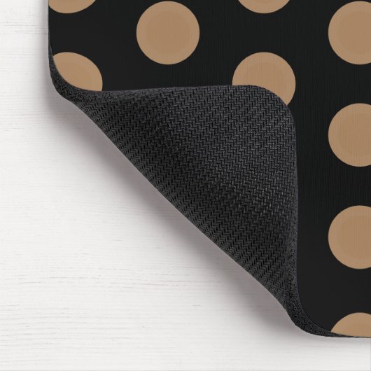 Monogram Brown Polka Dot Schwarz-weißes Skript Mousepad (Ecke)