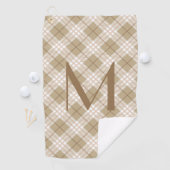 Monogram Brown Tan Beige Tartan Buffalo Kariert Golfhandtuch (Insitu)