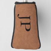 Monogram Brown Texturleder Custom Mit Monogramm Golf Headcover (Rotieren 90)