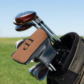 Monogram Brown Texturleder Custom Mit Monogramm Golf Headcover (In Situ)