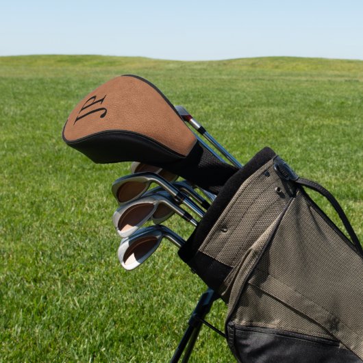 Monogram Brown Texturleder Custom Mit Monogramm Golf Headcover (In SItu)