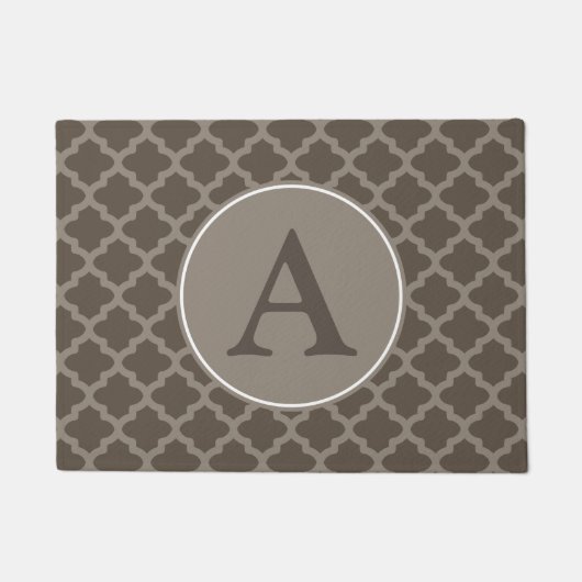 Monogram Brown Welcome Mat Doormat Rug Geschenk Fußmatte (Vorderseite)