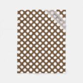 Monogram Brown White Trendy Fun Polka Dot Muster Fleecedecke (Vorderseite)