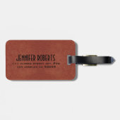 Monogram Brown Wildleder Leather Floral Design Gepäckanhänger (Rückseite horizontal)