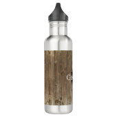 Monogram Brown Wood Handsome Personalisiert Edelstahlflasche (Links)