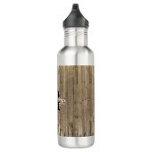 Monogram Brown Wood Handsome Personalisiert Edelstahlflasche (Rechts)