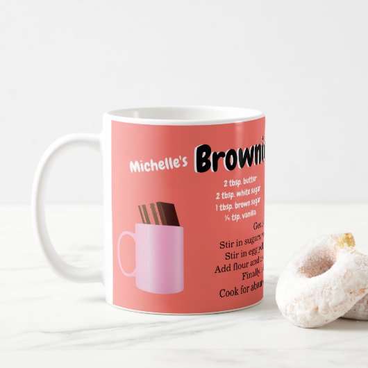 Monogram Brownie Rezpe Phantastisch Funny Mug Kaffeetasse (Mit Donut)