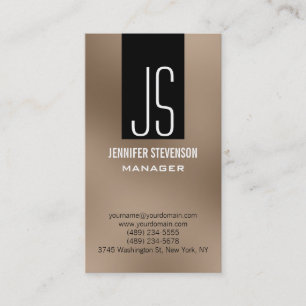 Monogram Browny Beige Black Manager Business Card Visitenkarte