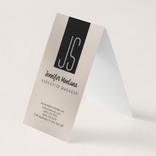 Monogram Browny Beige Black Manager Business Card Visitenkarten