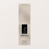 Monogram Browny Beige Black Manager Business Card Visitenkarten (Außenseite Aufgefaltet)