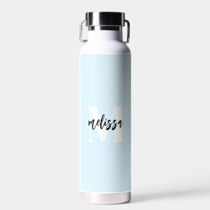 Monogram Brush Script Blue Water Flasche