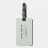 Monogram Brush Script Sage Green Gepäckanhänger (Rückseite vertikal)
