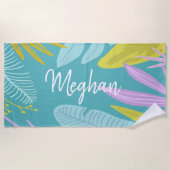 Monogram Brush-Skript | Tropisches Badetuch (Vorderseite)