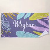 Monogram Brush-Skript | Tropisches Badetuch (Vorderseite)