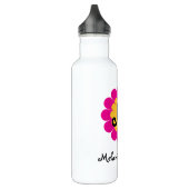 Monogram-Buchstabenname Mod Rosa-gelbe Blume Trinkflasche (Links)