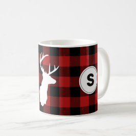 Monogram Buffalo Kariert Lumberjack Elch Kaffeetasse