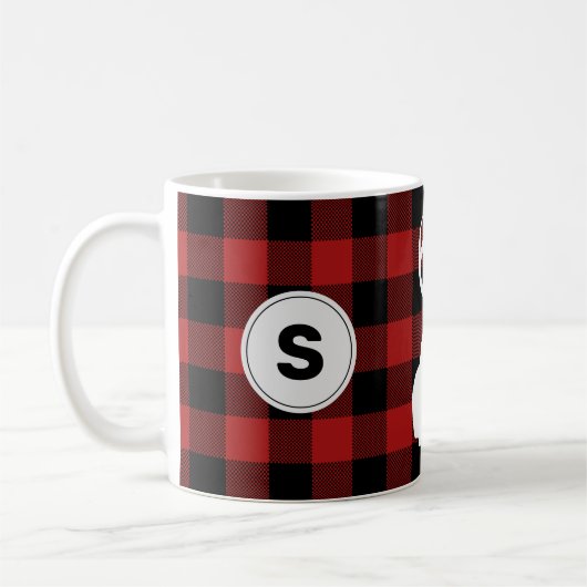 Monogram Buffalo Kariert Lumberjack Elch Kaffeetasse (Links)