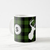 Monogram Buffalo Kariert Lumberjack Elch Kaffeetasse (Vorderseite Links)