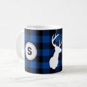 Monogram Buffalo Kariert Lumberjack Elch Kaffeetasse (Vorderseite Links)