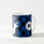 Monogram Buffalo Kariert Lumberjack Elch Kaffeetasse (VorderseiteRechts)