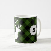 Monogram Buffalo Kariert Lumberjack Elch Kaffeetasse (VorderseiteRechts)