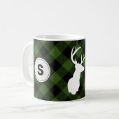 Monogram Buffalo Kariert Lumberjack Elch Kaffeetasse (Vorderseite Links)