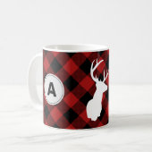 Monogram Buffalo Kariert Lumberjack Elch Kaffeetasse (Vorderseite Links)