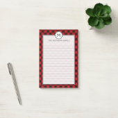 Monogram Buffalo Kariert Red and Black Christmas Post-it Klebezettel (Büro)