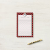 Monogram Buffalo Kariert Red and Black Christmas Post-it Klebezettel (Auf Schreibtisch)